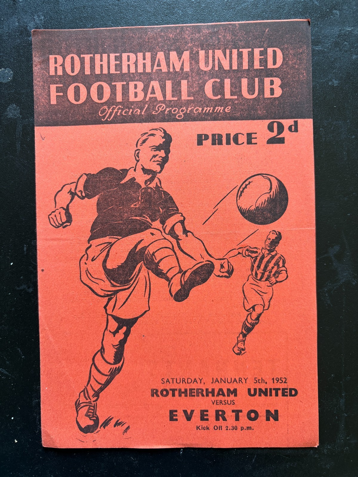 1951-52 Rotherham United v Everton for sale on Ebay