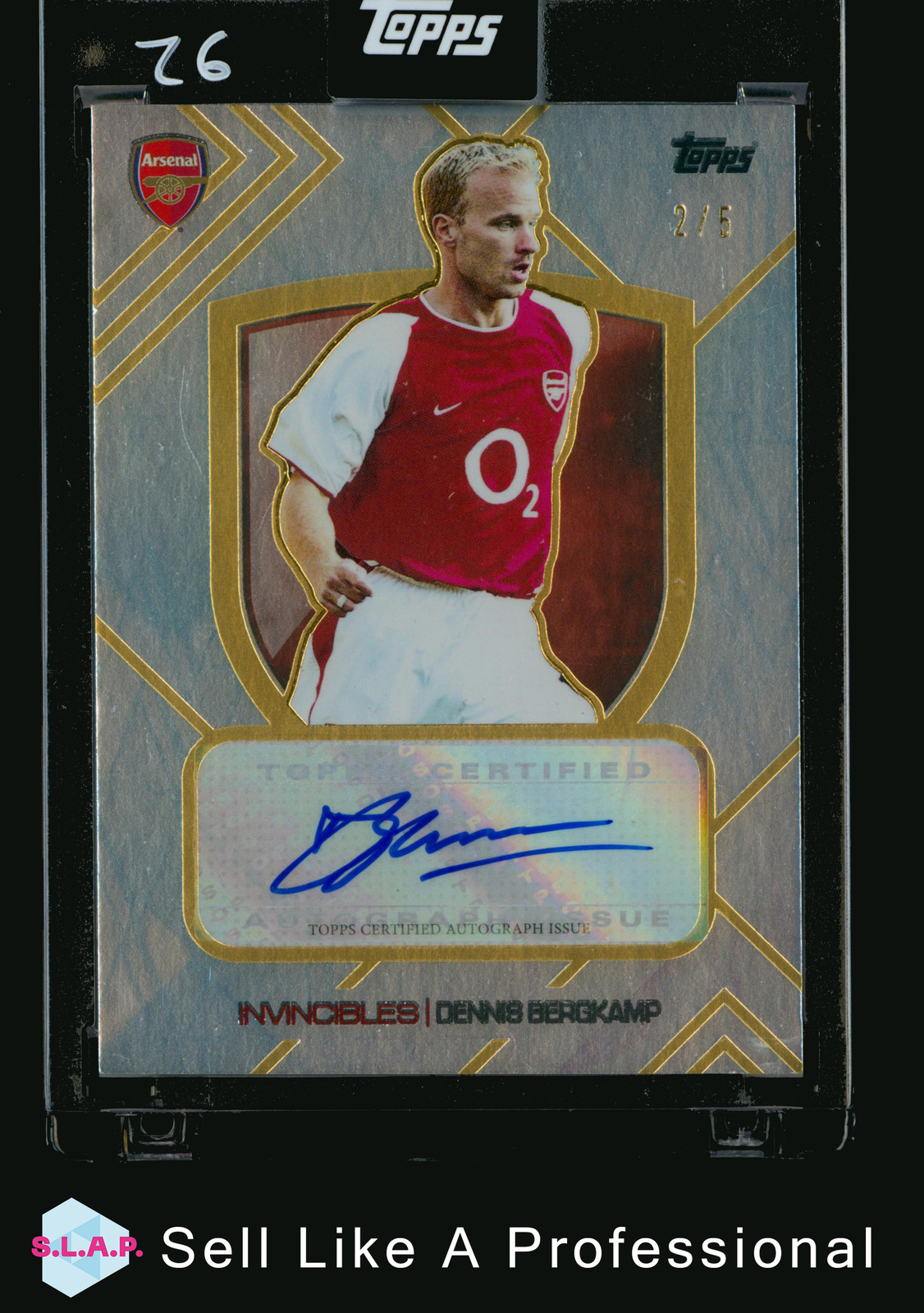 DENNIS BERGKAMP TOPPS 2/5 2024 INVINCIBLES ARSENAL ENGLISH AUTOGRAPH for sale on Ebay