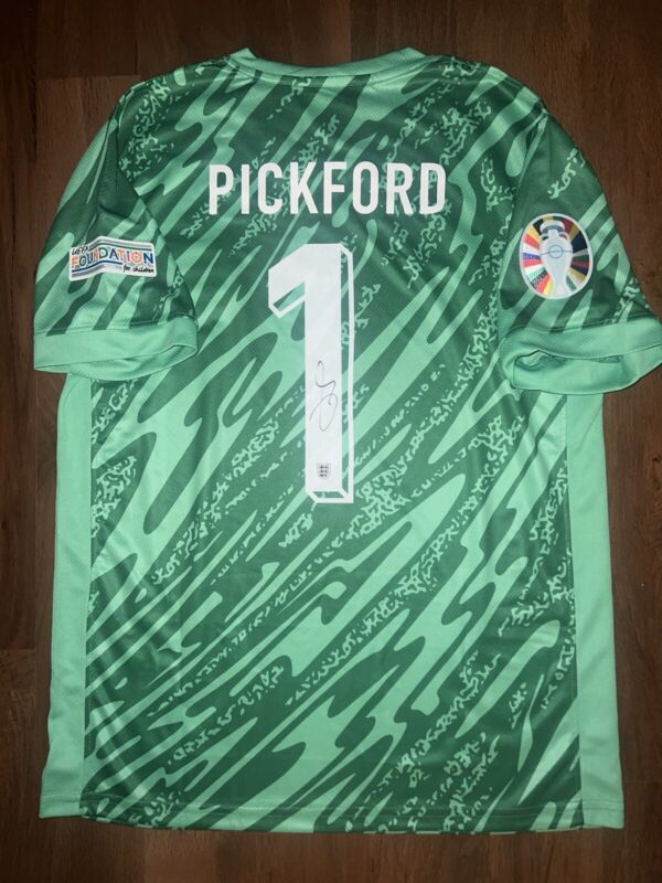 SIGNED ENGLAND JORDAN PICKFORD ENGLAND EUROS 2024 SHIRT EVERTON SUNDERLAND AFC for sale on Ebay