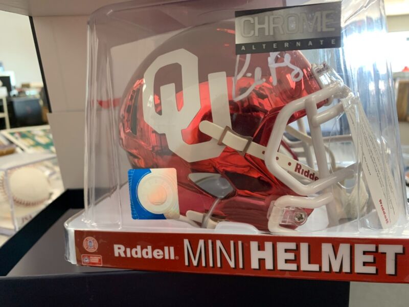 Lincoln Riley Signed Autographed Chrome Oklahoma Sooners Mini Helmet FANATICS 19 for sale on Ebay