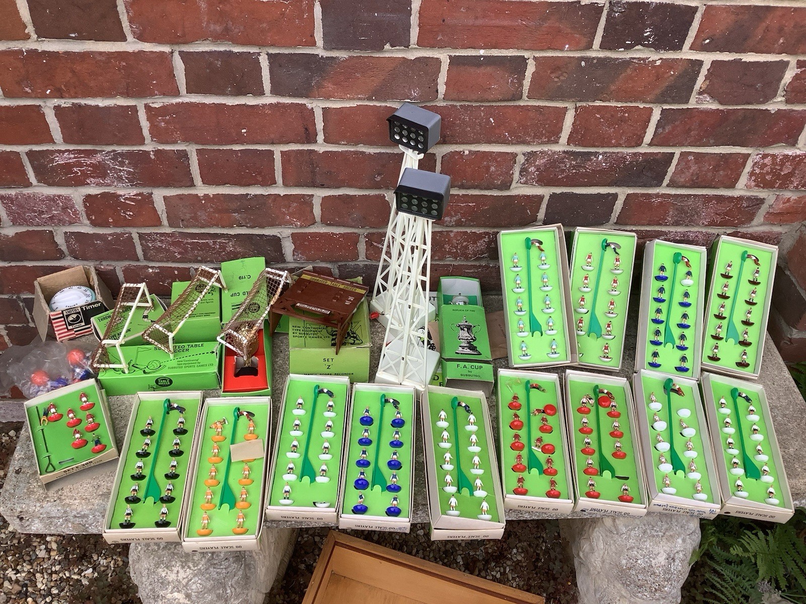 Vintage Subbuteo Table Soccer Collection Teams Replica Cups Flood Lights Nets for sale on Ebay