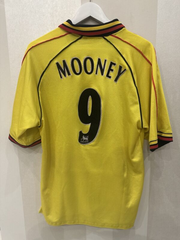 Watford Football Shirt Home Kit 1999/2001 Money #9 Size 38-40 for sale on Ebay