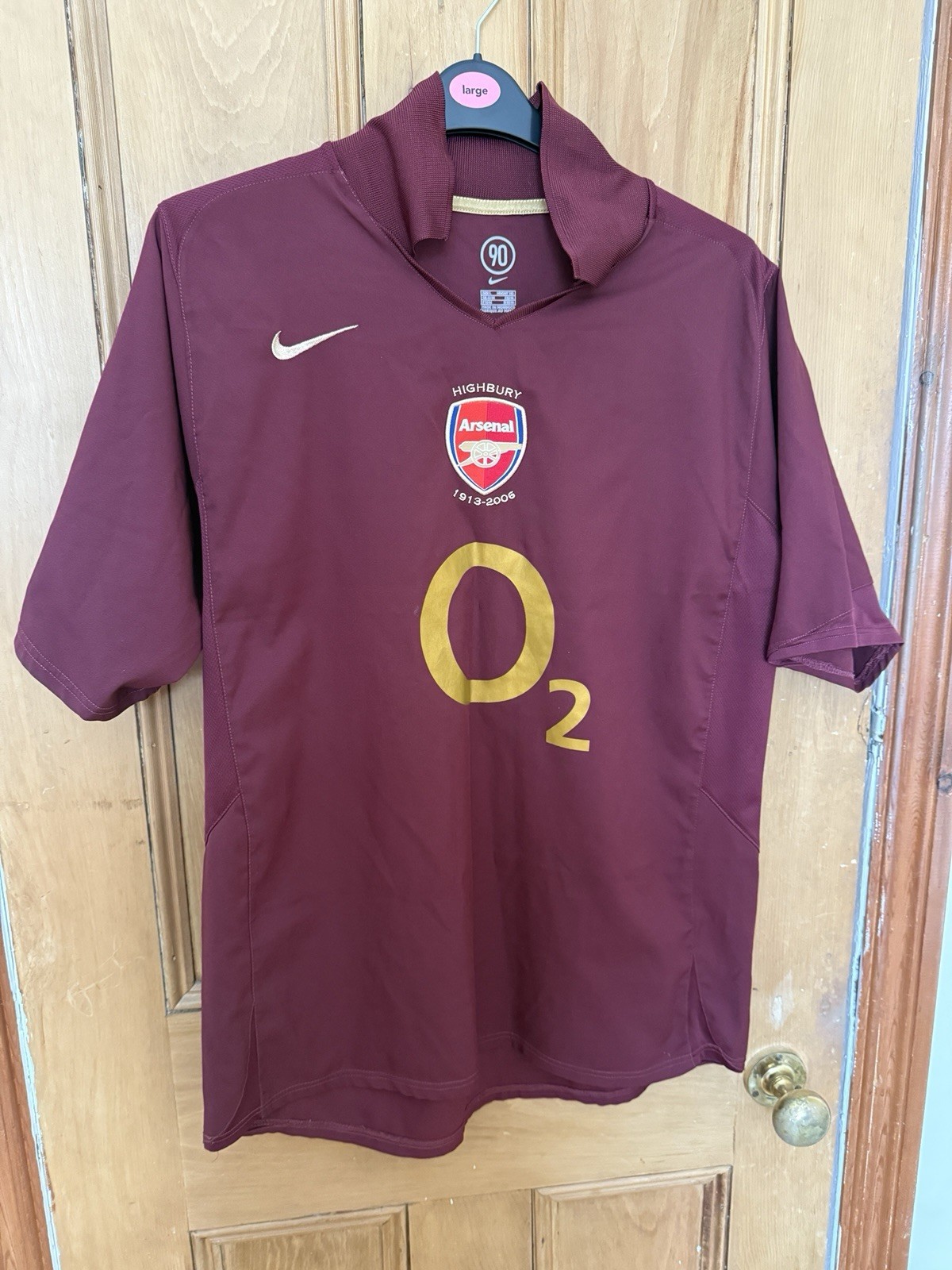 Nike Arsenal FC 2005/06 Home Shirt Size Large Redcurrant Highbury   Authentic for sale on Ebay