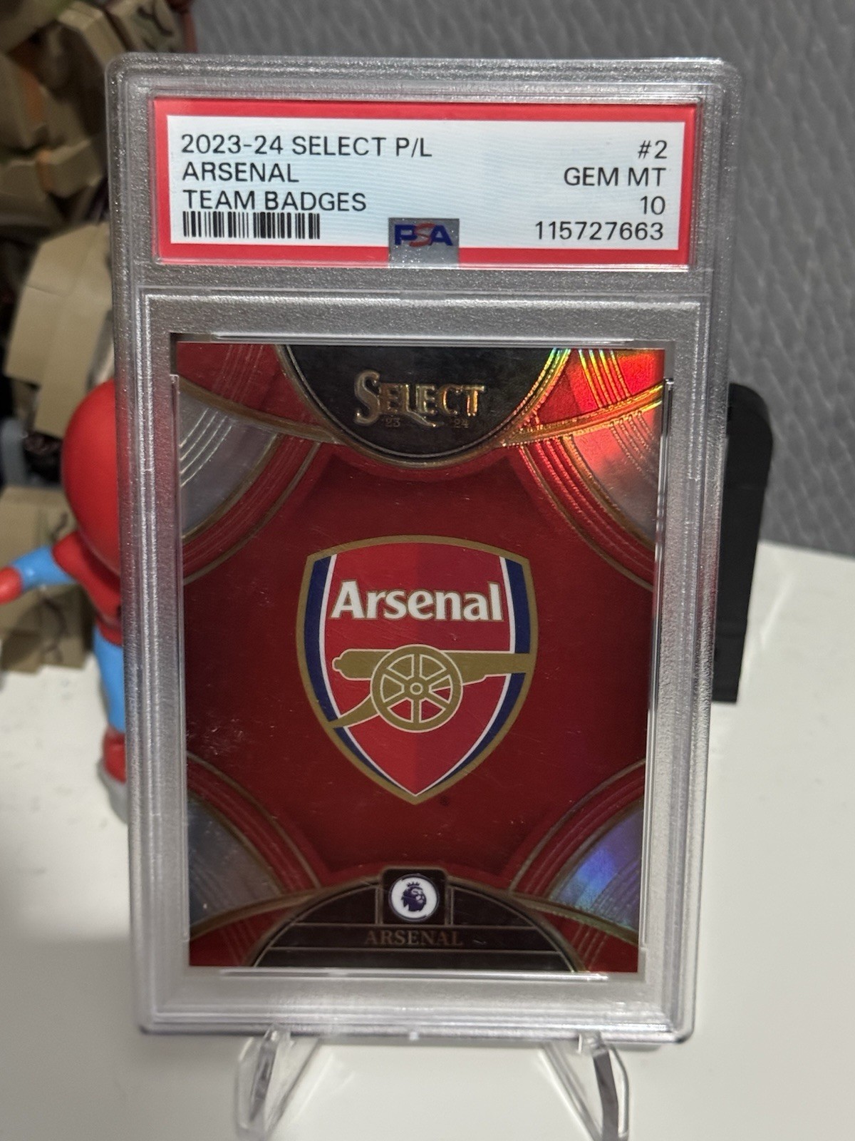 Panini Select Premier League 2023/24 Arsenal Team Badge PSA 10 for sale on Ebay