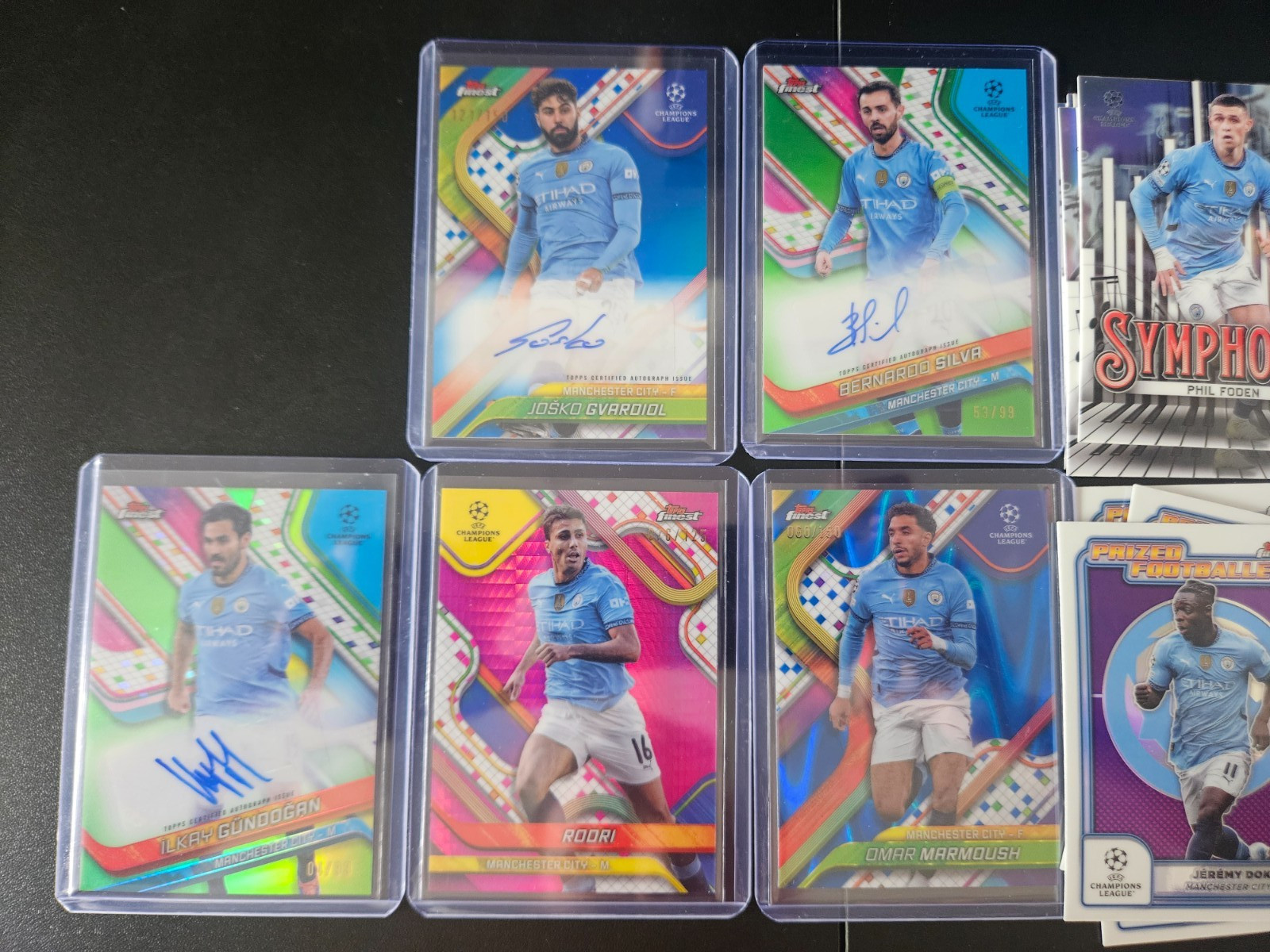 Topps Finest UCC 24/25 Manchester City Bundle X24 - 4 Autos, 2 numbered, Inserts for sale on Ebay