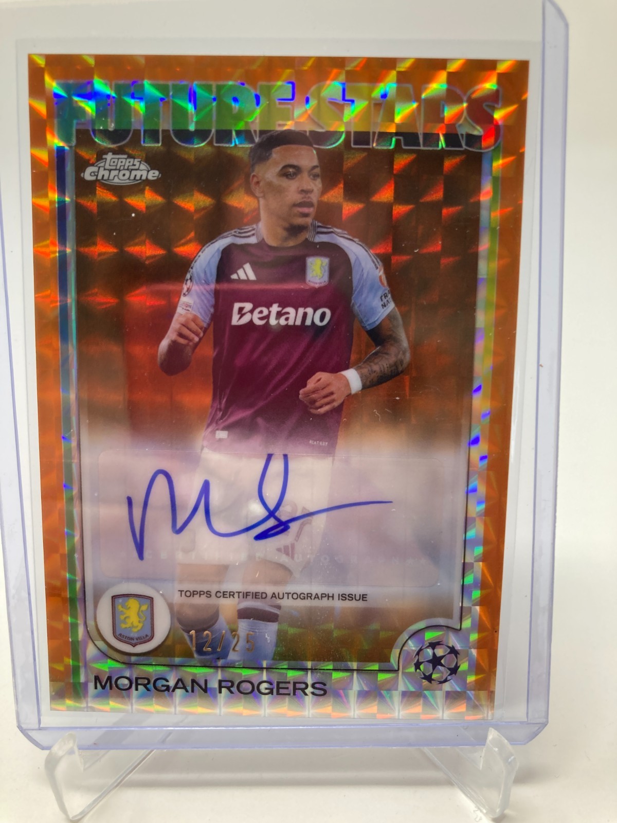 TOPPS CHROME  24/25 MORGAN ROGERS ASTON VILLA AUTO 12/25.. for sale on Ebay