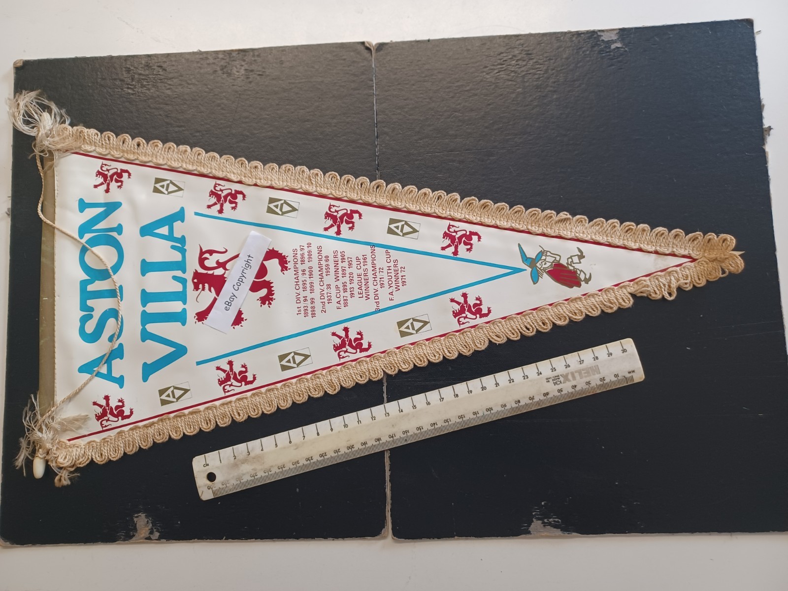 Football Pennant from 1970's - ASTON VILLA for sale on Ebay