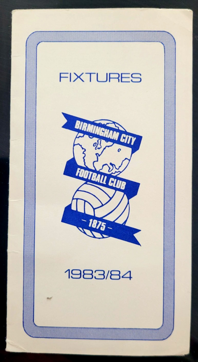 1983/84 BIRMINGHAM CITY FC Fixtures, clean/excellent! for sale on Ebay