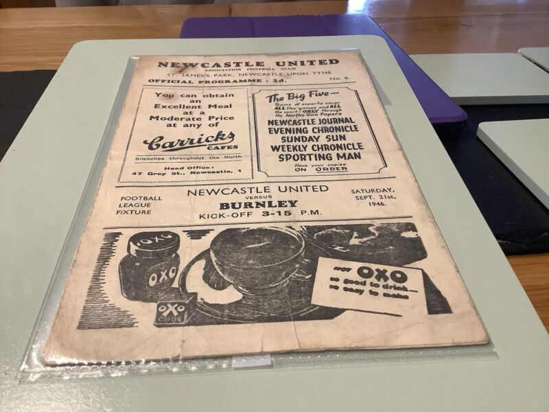 football programmes, Newcastle United v Burnley, 21st Sept, 1946 for sale on Ebay
