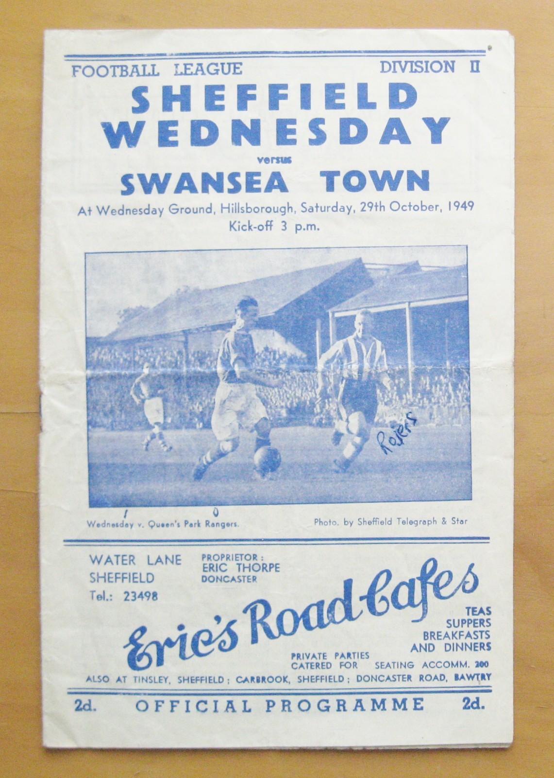 SHEFFIELD WEDNESDAY v SWANSEA TOWN 1949/1950 *Good Condition Football Programme* for sale on Ebay
