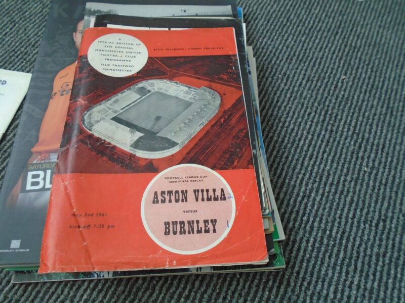 ASTON VILLA V BURNLEY 1961 FL CUP SEMI FINAL REPLAY @ OLD TRAFFORD for sale on Ebay