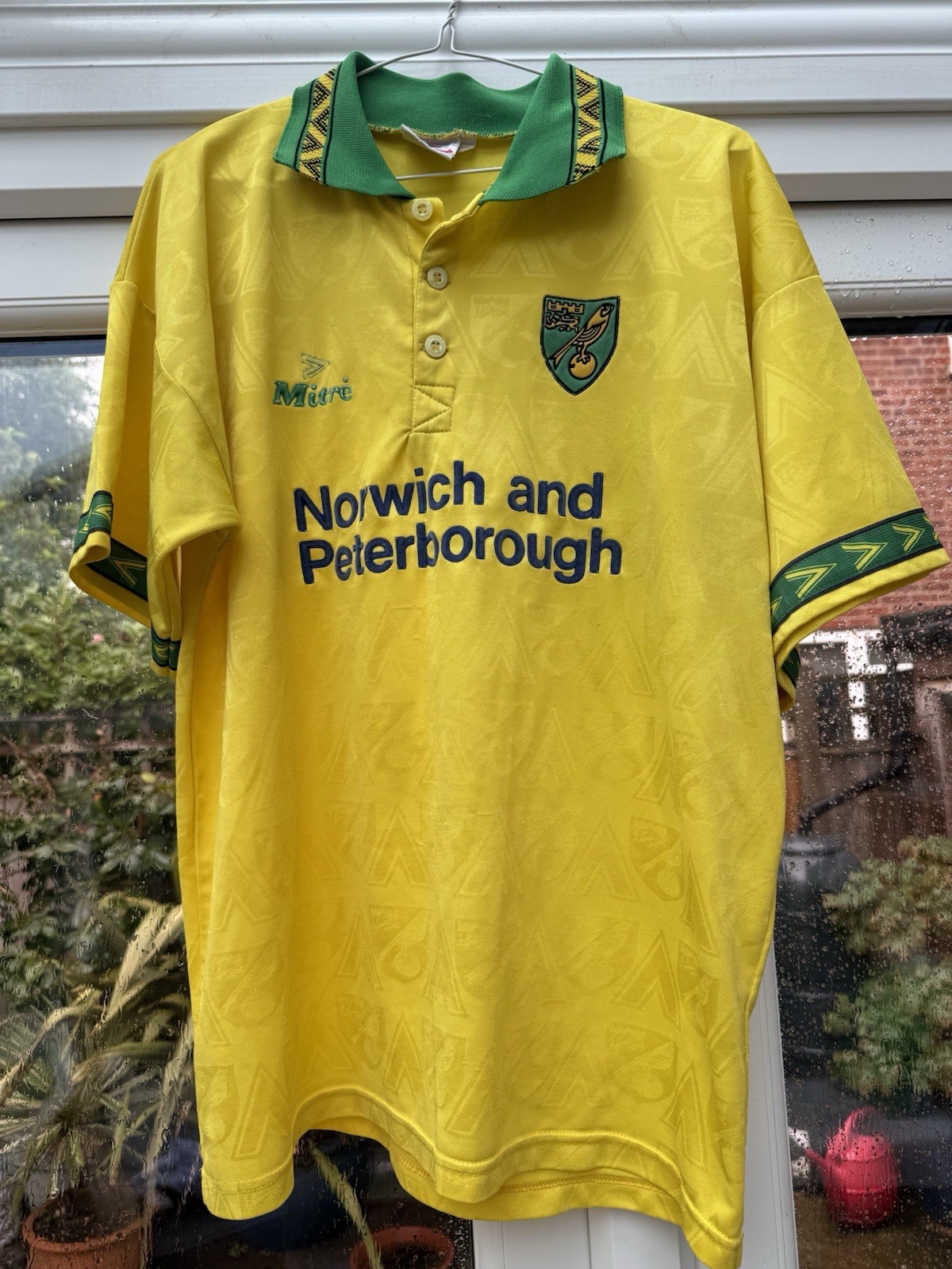 Norwich City Football Club Mitre Home Shirt. Size 42/44 (Large) Season 1995/96 for sale on Ebay