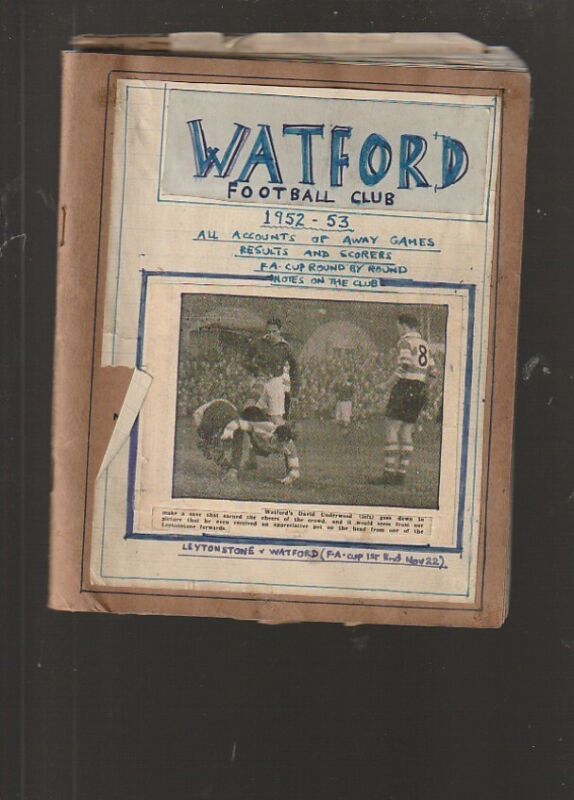LOVELY WATFORD SCRAPBOOK  1952/53 SEASON - ESTIMATED 150-200 CUTTINGS for sale on Ebay