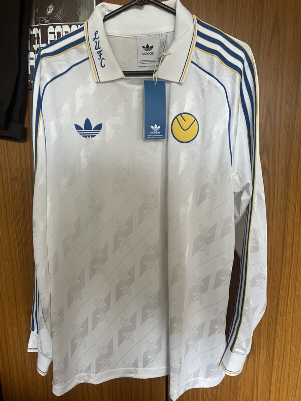 Leeds United Adidas Originals Long Sleeved jersey Size Large White for sale on Ebay