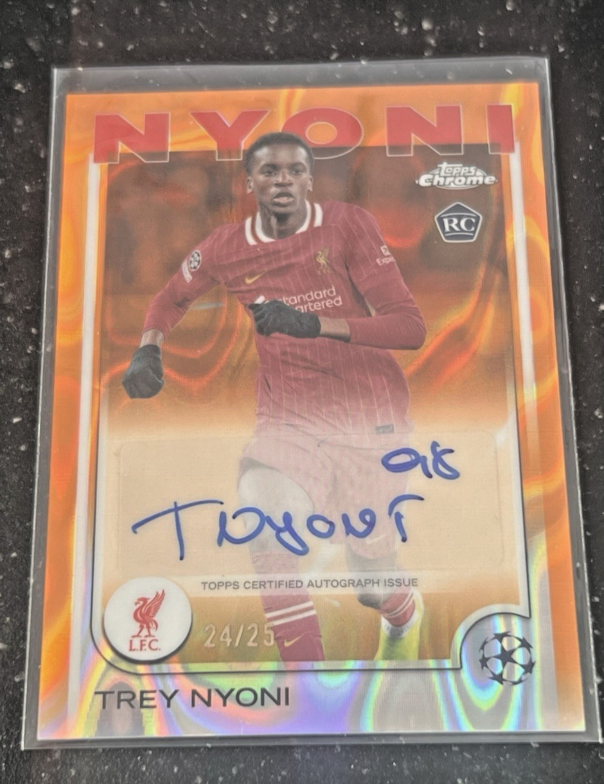 Topps Chrome UCC 24/25 Trey Nyoni Auto Liverpool Massive RC Chase  /25 for sale on Ebay