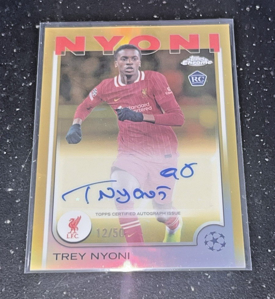 Trey Nyoni RC BIG Chase Liverpool Topps Chrome UCC Rookie Gold Parallel Auto /50 for sale on Ebay