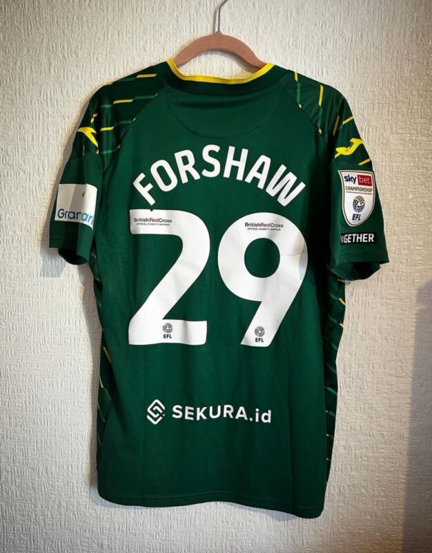 Norwich City Away player issue FORSHAW football shirt size large for sale on Ebay
