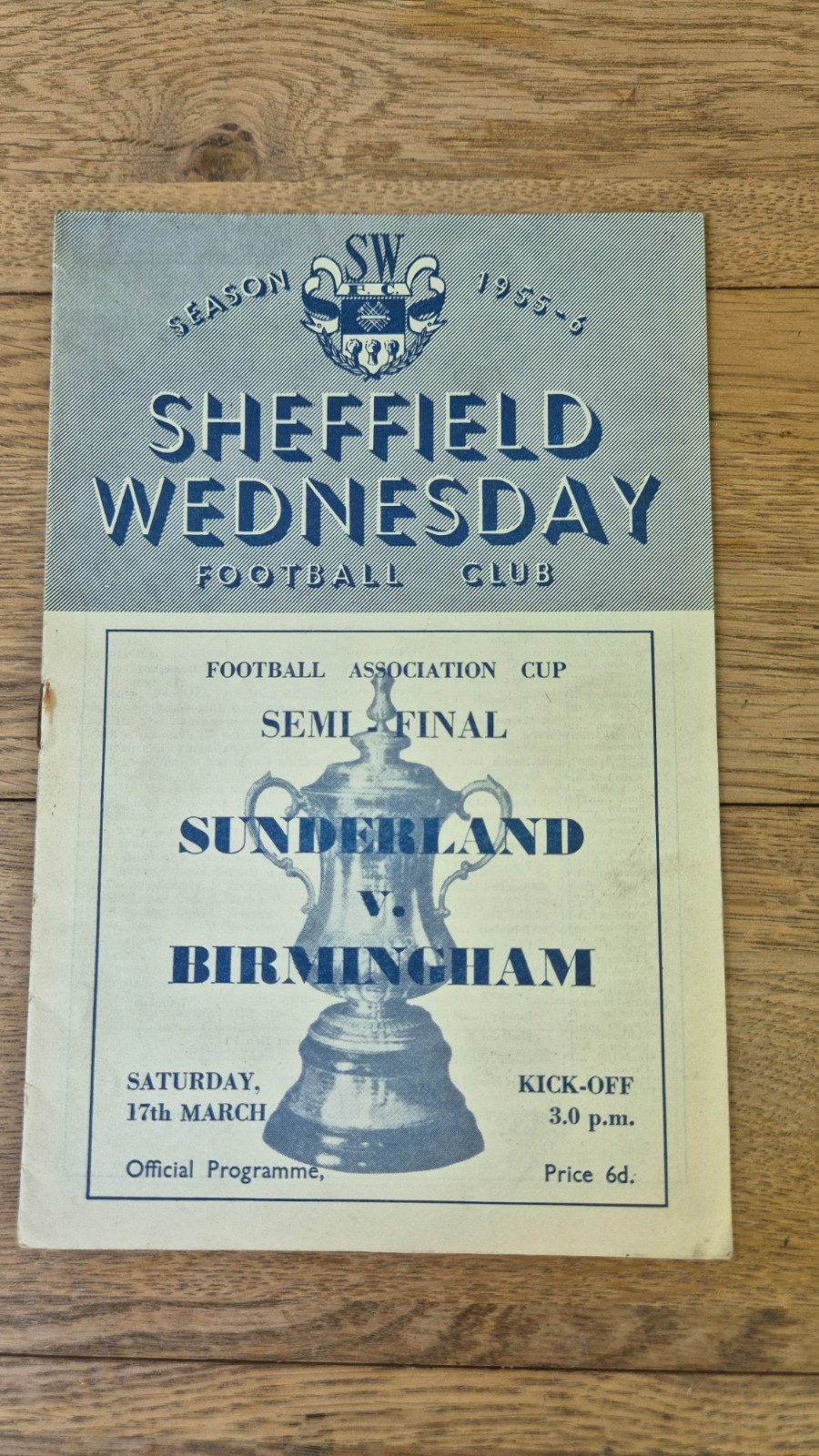 1956 Sunderland v Birmingham City Fa Cup Semi Final for sale on Ebay