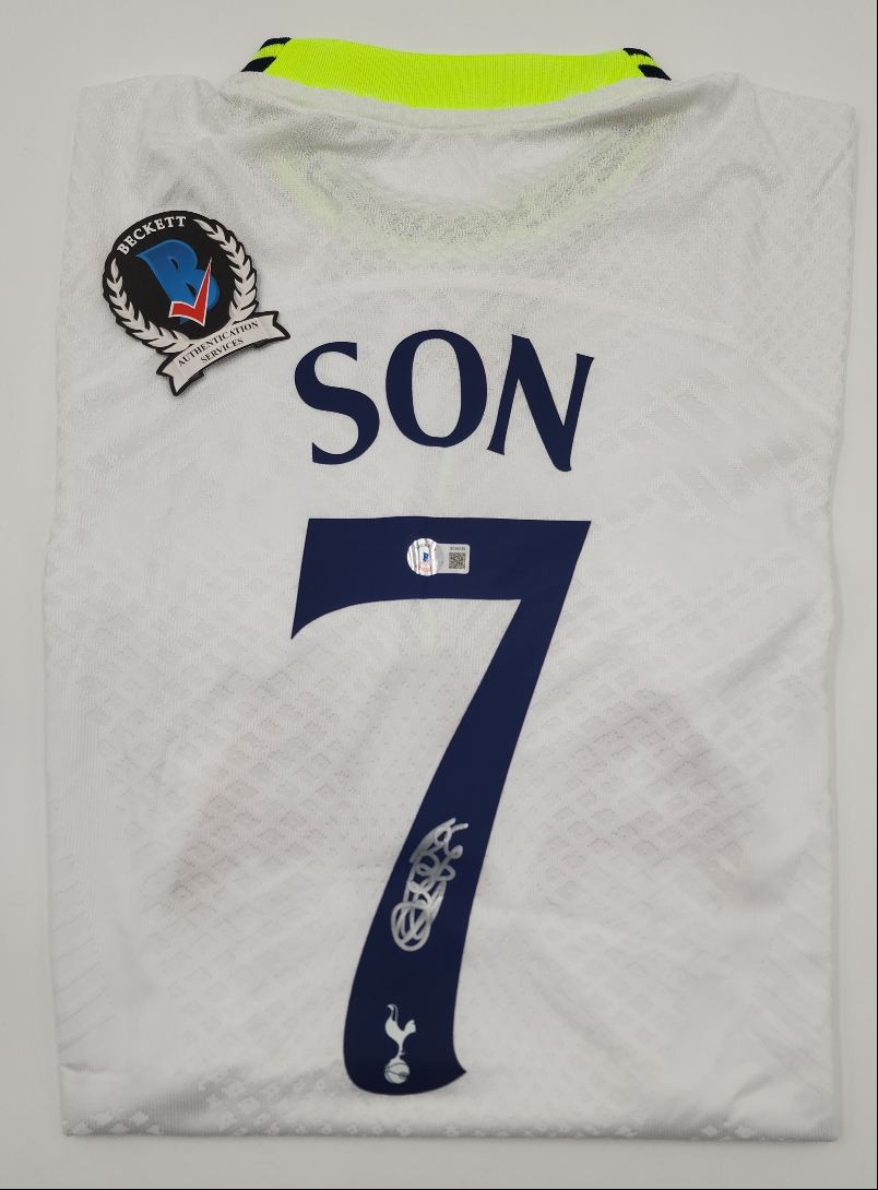 HEUNG-MIN SON BECKETT CERT WHITE TOTTENHAM #7 JERSEY AUTOGRAPH AUTO Q4067 for sale on Ebay