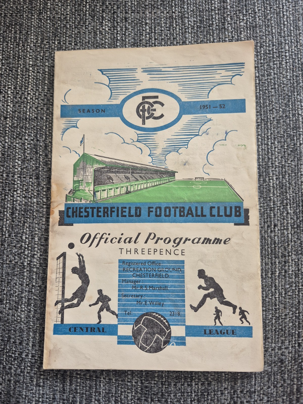 1951/52 Chesterfield Reserves v. Burnley Reserves for sale on Ebay