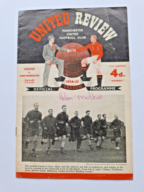Manchester United Home Football Programmes Season 1954/55 for sale on Ebay