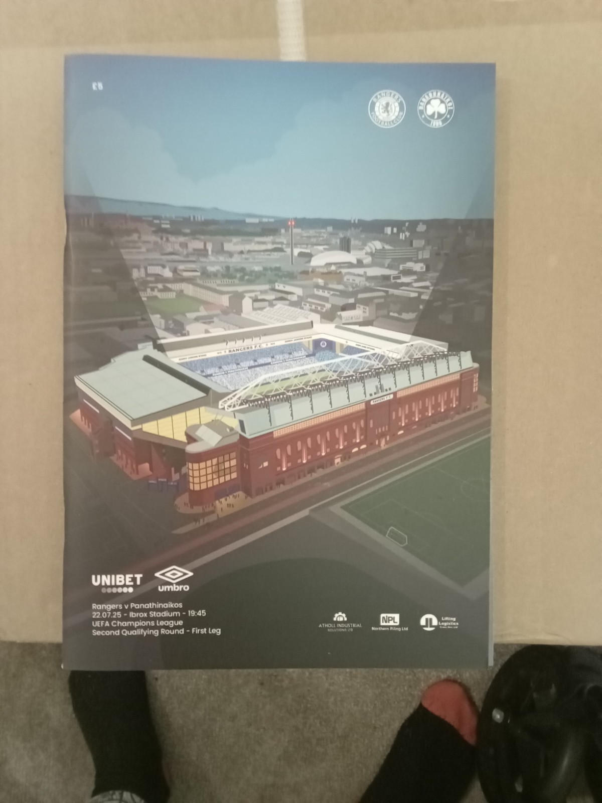 Rangers V Panathinaikos for sale on Ebay