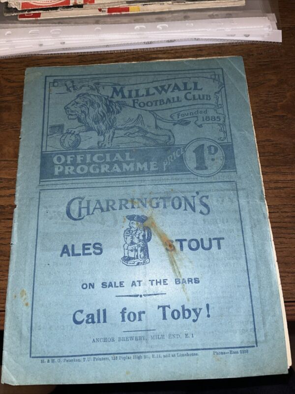 Pre War Millwall V Crystal Palace London FA Cup Challenge Cup Final 1937 1938 for sale on Ebay