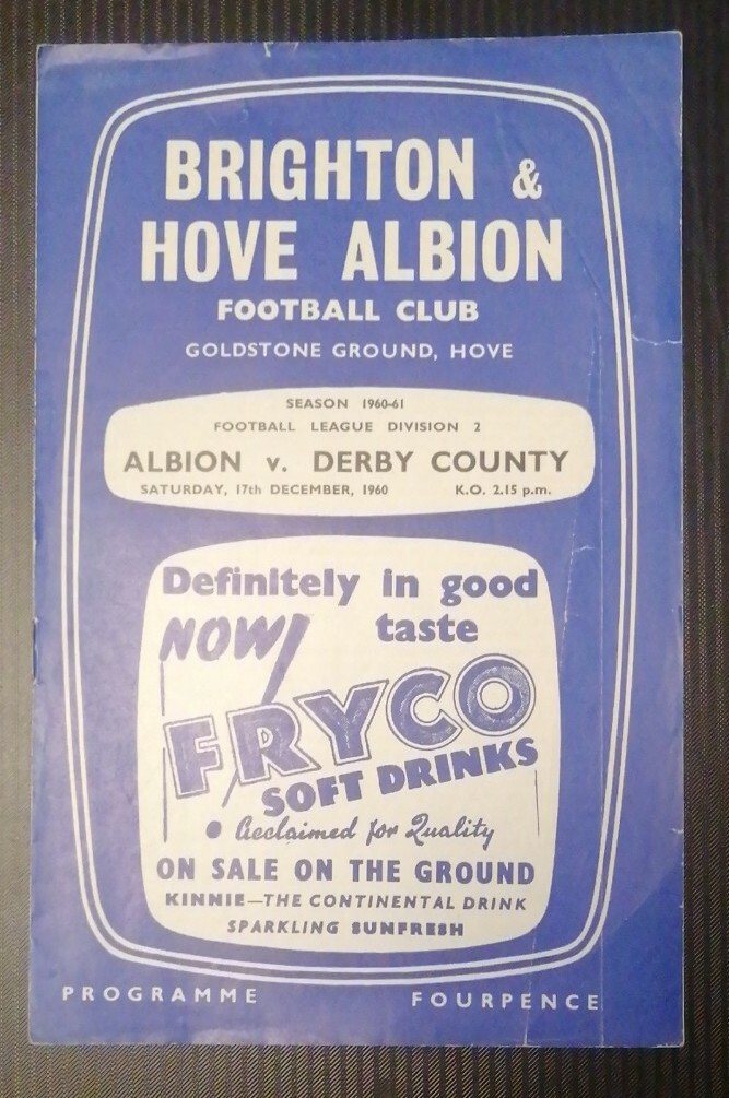 Brighton & Hove Albion v Derby County Programme 17/12/60 for sale on Ebay