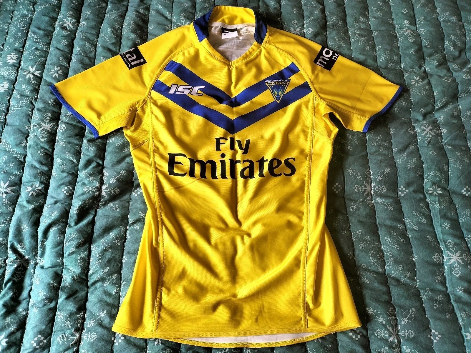 ISC 2015 Warrington Wolves Match Player Issue Away Rugby League Shirt Jersey M for sale on Ebay