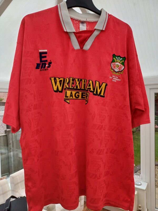Very rare Wrexham AFC red home shirt - 1995-96 - Wrexham Lager, size 38/40 for sale on Ebay