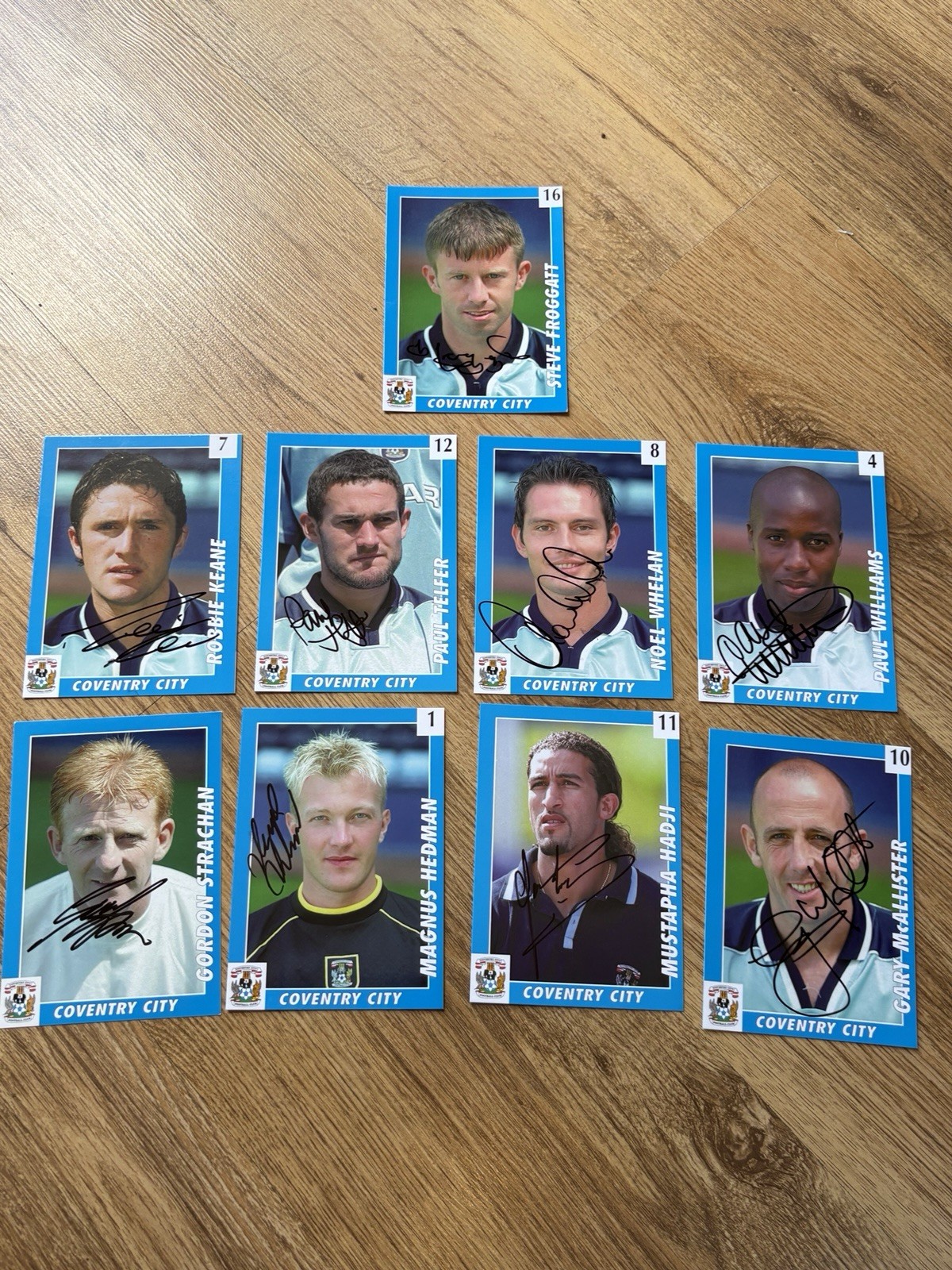 Coventry City Football Genuine Hand Signed Club Card Strachan Hadji Keane Hedman for sale on Ebay