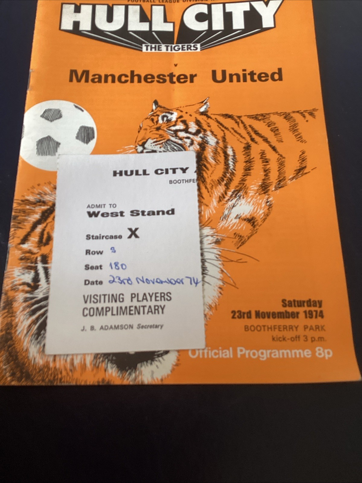 Hull City v Manchester United 1974/75 Programme And Match Ticket for sale on Ebay