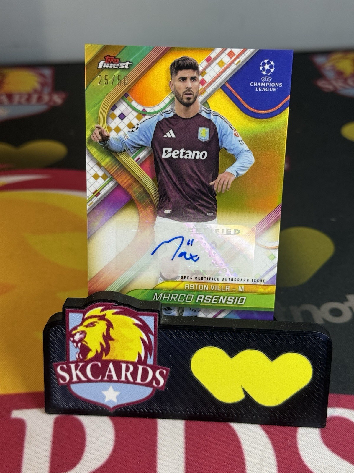 Topps Finest UCC 2024/25 Aston Villa Marco Asensio Auto - Numbered #/50 for sale on Ebay