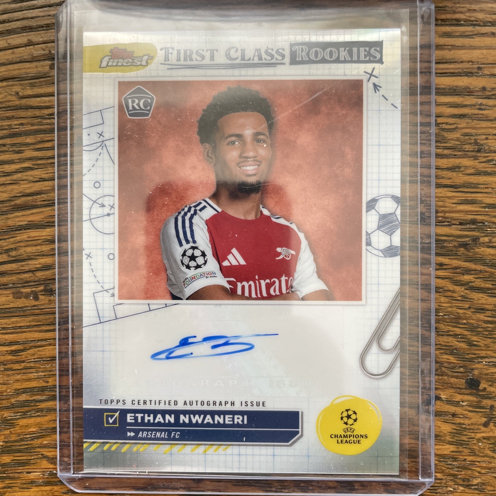 💥Ethan Nwaneri RC💥Topps Finest UCC 24/25 - First Class Rookies -Auto Arsenal for sale on Ebay
