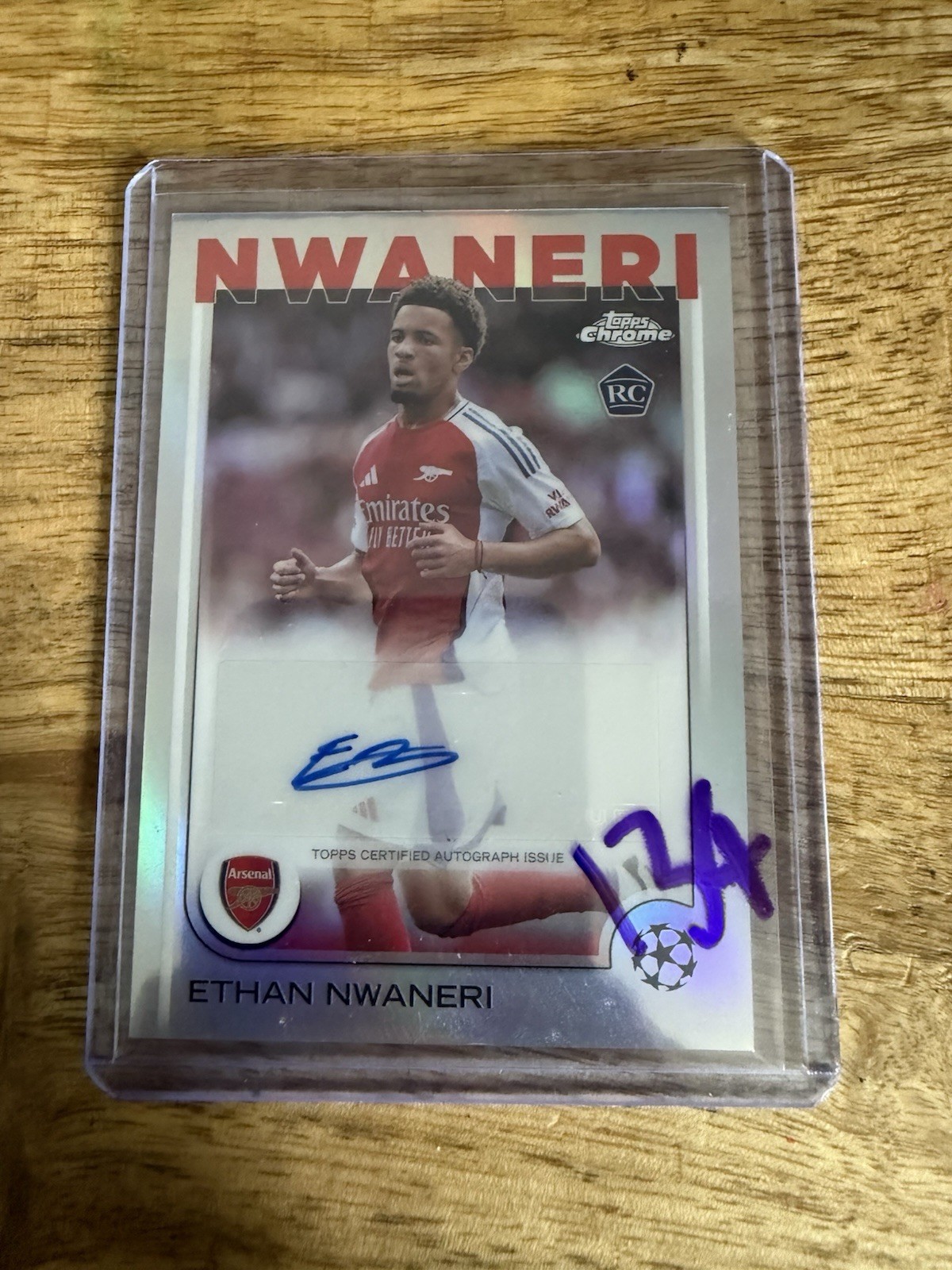 Topps Chrome UCC 2024-25 Ethan Nwaneri Auto Rookie Card Arsenal for sale on Ebay