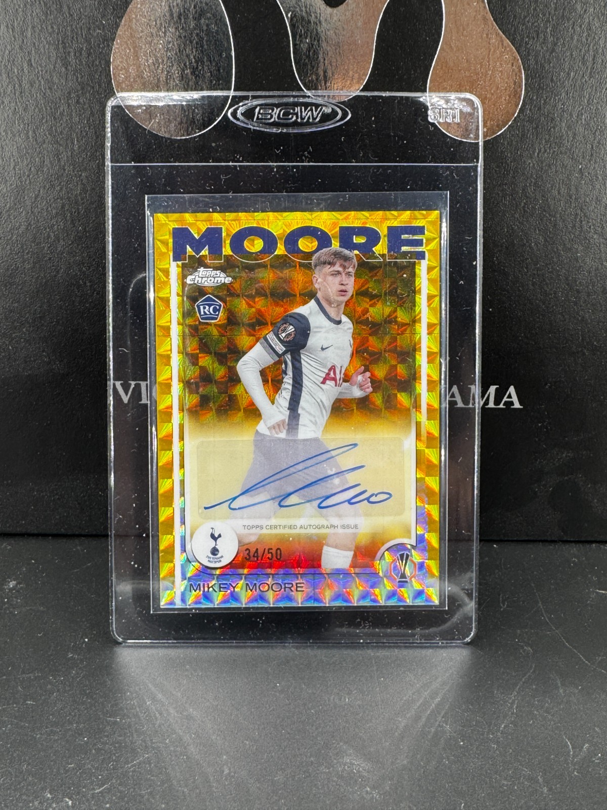 Mikey Moore - Topps Chrome UEFA 2024/25 Auto Yellow Lava /50 - Tottenham Hotsp for sale on Ebay