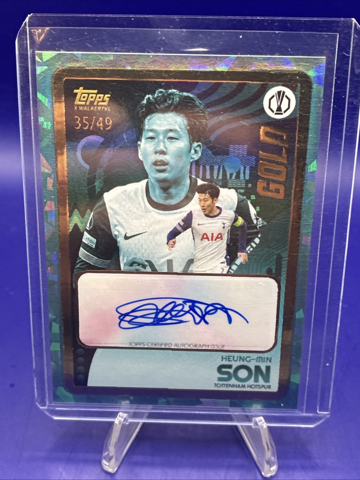 2024 Topps Gold Soccer Heung- Min Son Autograph Blue /49 Tottenham for sale on Ebay
