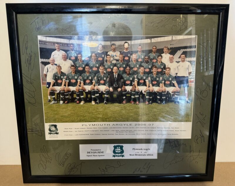 2006/07: Plymouth Argyle Signed & Framed Team Photo (23/12/06 v West Bromwich A) for sale on Ebay
