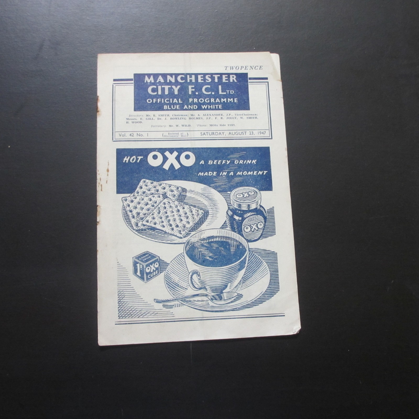 Manchester City v Wolves Div 1 1947/8 for sale on Ebay