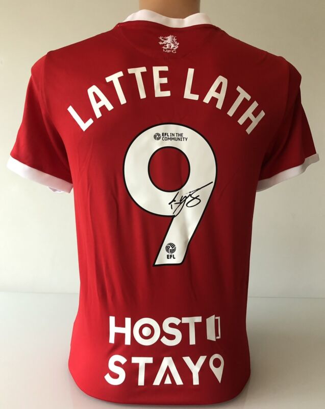 Signed Emmanuel Latte Lath Middlesbrough 2024/25 Shirt COA for sale on Ebay