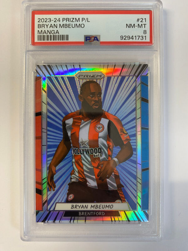PANINI PREMIER LEAGUE PRIZM 2023-24 BRYAN MBEUMO BRENTFORD MANGA PSA 8 for sale on Ebay