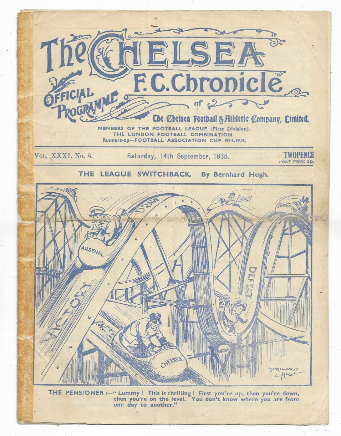 1935/36 Division 1 - CHELSEA v. LEEDS UNITED for sale on Ebay