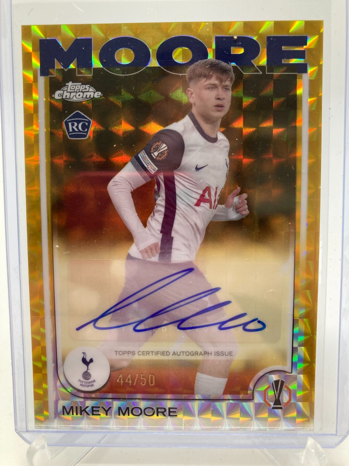 TOPPS CHROME  24/25 MIKEY  MOOR TOTTENHAM AUTO 44/50. for sale on Ebay