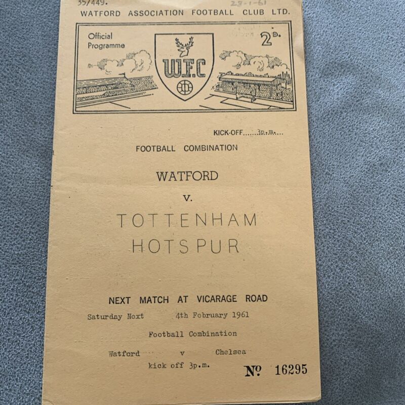 Reserves - Watford V Tottenham Hotspur - 1960/1961 - Football Combination for sale on Ebay