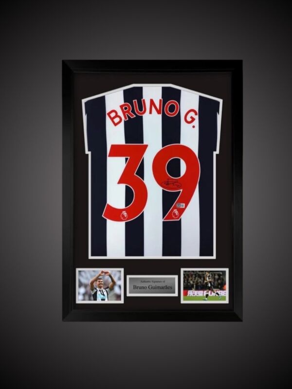 Bruno Guimarães Signed Newcastle United Framed Signed Shirt Bid Fr £165 for sale on Ebay