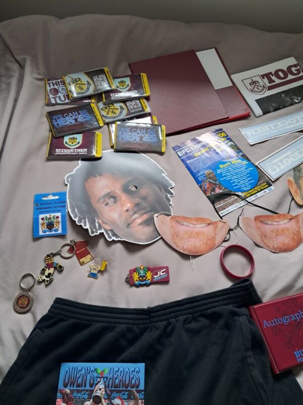 Burnley FC Job Lot 2000s Shirts, Books, DVDs, Scarfs, Pictures etc for charity  for sale on Ebay