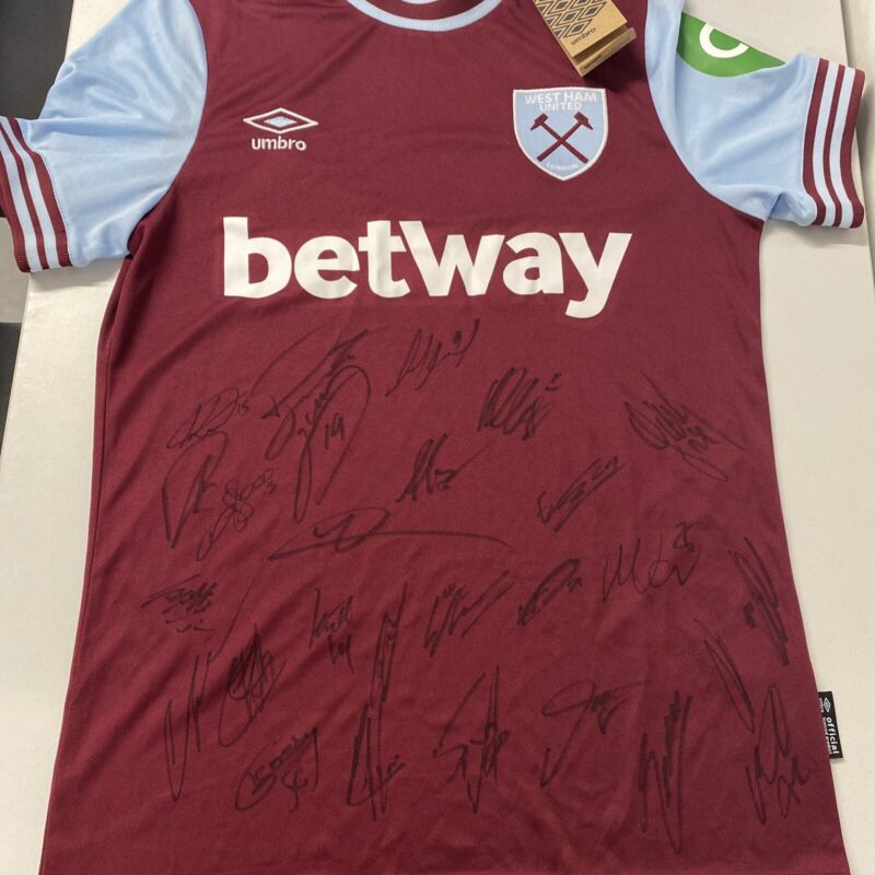 West Ham United Signed Football Shirt 24/25 Season  for sale on Ebay