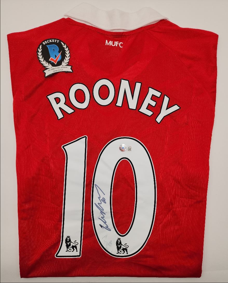 WAYNE ROONEY BECKETT CERT RED MANCHESTER UNITED #10 JERSEY AUTO Q4067 for sale on Ebay