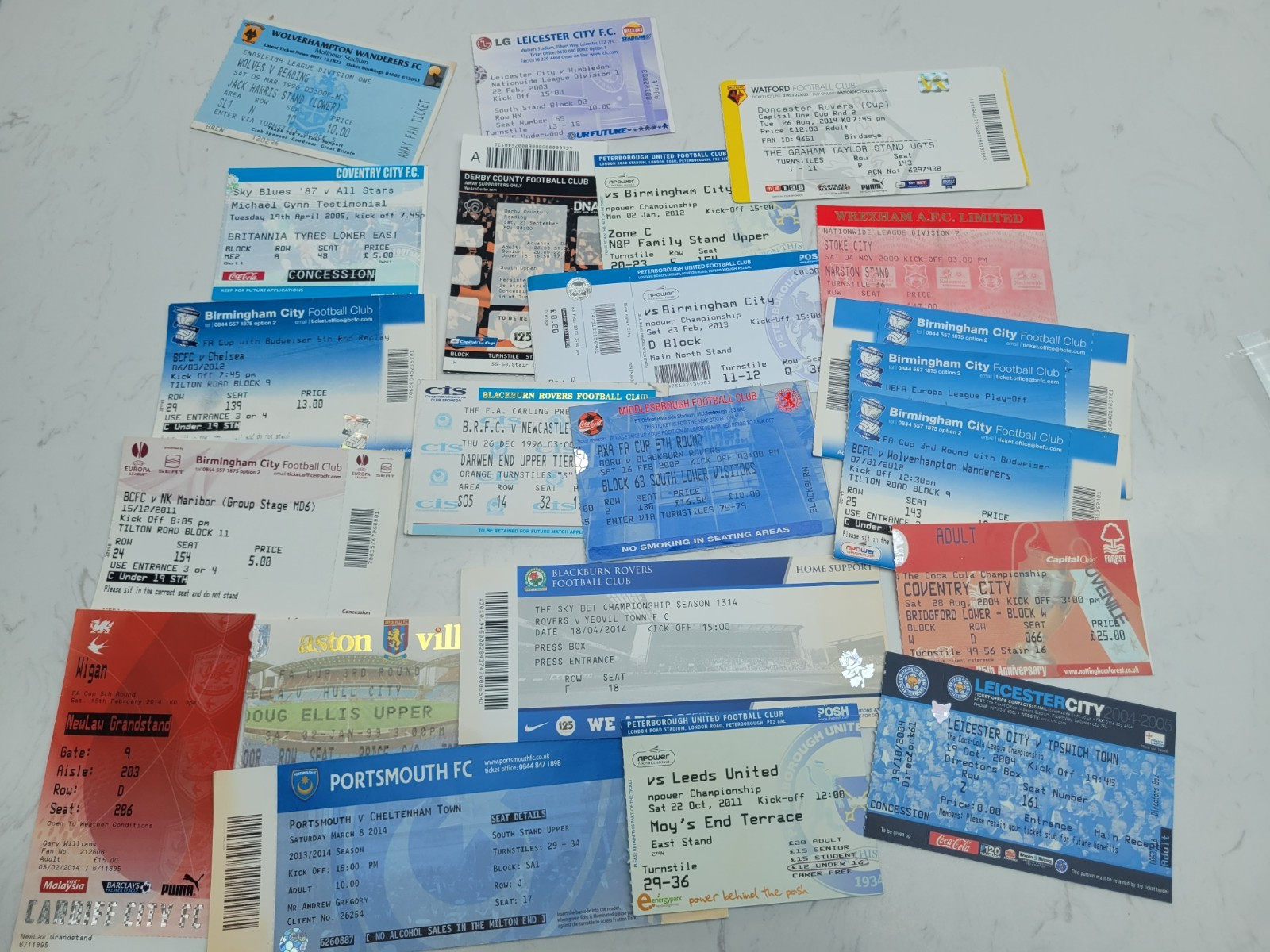 Collection Random Football Ticket Stubs  - A number related to Birmingham City for sale on Ebay