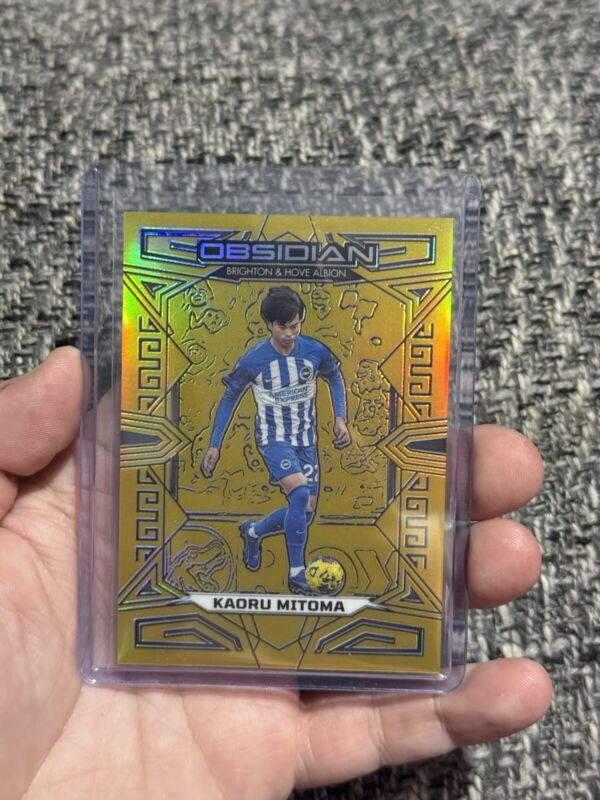 2023-24 Panini Obsidian Kaoru Mitoma Electric Etch Gold Flood #6/10 SSP Brighton for sale on Ebay
